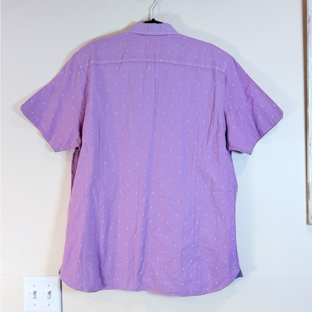 🔥Ted Baker Men's Short Sleeve Button-Up Shirt - Lavender Size 6 EC🔥 - Picture 2 of 6
